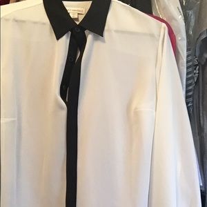 Coldwater Creek off white/black blouse